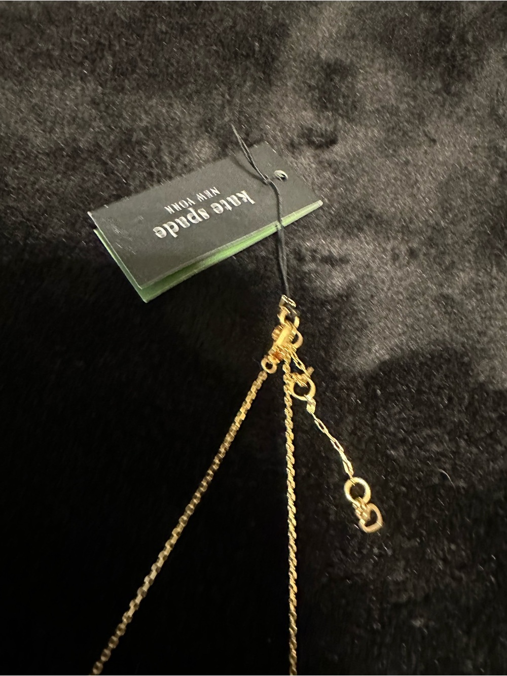 kate spade gold pearl and crystal station necklace - Picture 3 of 4